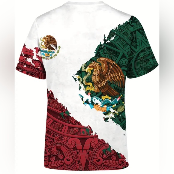 T-shirt with Mexican flag | Size: L | White | New - Picture 7 of 8